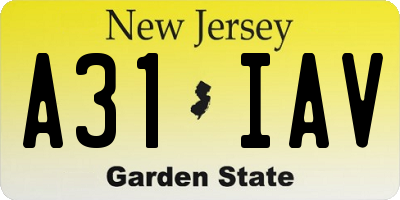 NJ license plate A31IAV