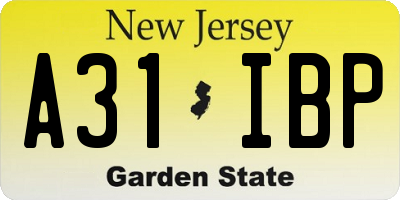 NJ license plate A31IBP