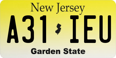 NJ license plate A31IEU
