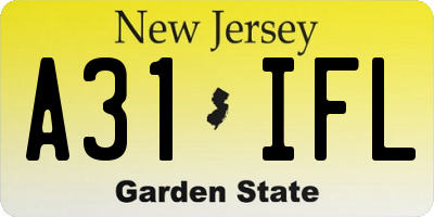 NJ license plate A31IFL