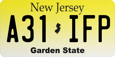 NJ license plate A31IFP