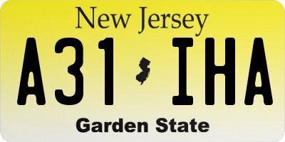 NJ license plate A31IHA