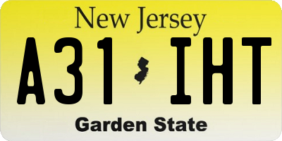 NJ license plate A31IHT
