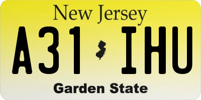 NJ license plate A31IHU