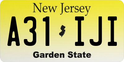 NJ license plate A31IJI