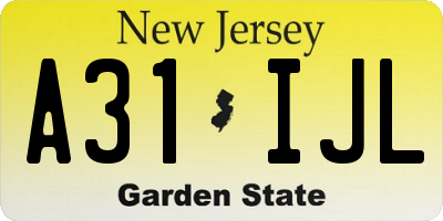 NJ license plate A31IJL