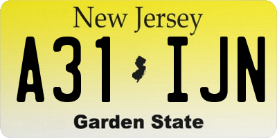 NJ license plate A31IJN