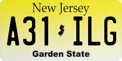 NJ license plate A31ILG