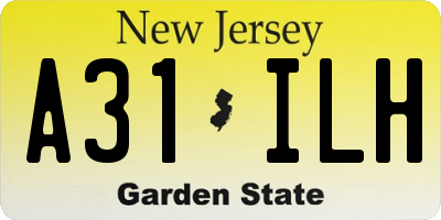NJ license plate A31ILH