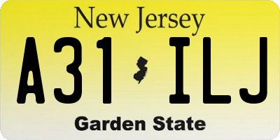 NJ license plate A31ILJ
