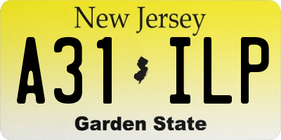 NJ license plate A31ILP