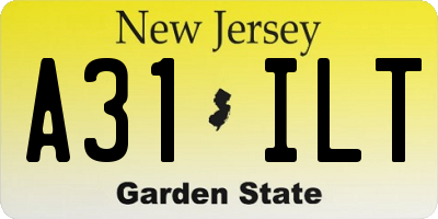NJ license plate A31ILT
