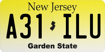 NJ license plate A31ILU