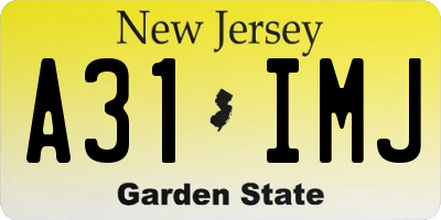 NJ license plate A31IMJ
