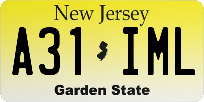 NJ license plate A31IML