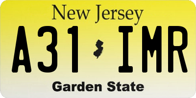 NJ license plate A31IMR