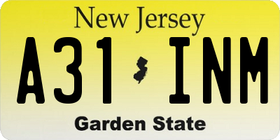 NJ license plate A31INM