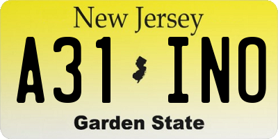 NJ license plate A31INO