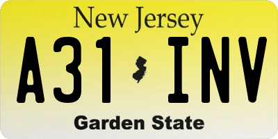 NJ license plate A31INV