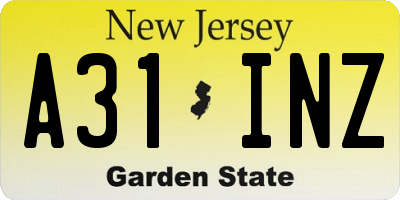 NJ license plate A31INZ