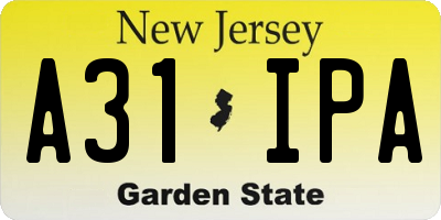 NJ license plate A31IPA