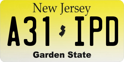 NJ license plate A31IPD