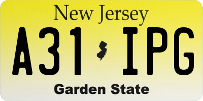 NJ license plate A31IPG