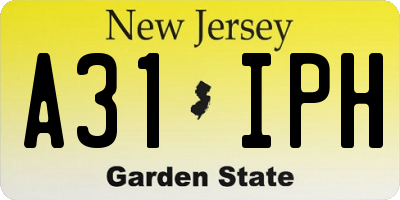 NJ license plate A31IPH