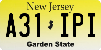 NJ license plate A31IPI