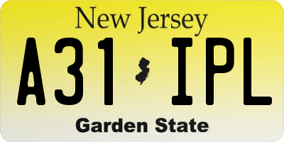 NJ license plate A31IPL
