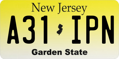 NJ license plate A31IPN