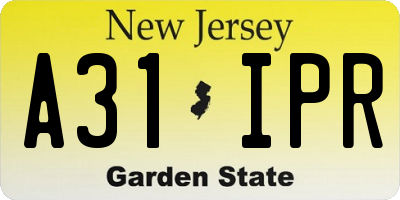 NJ license plate A31IPR