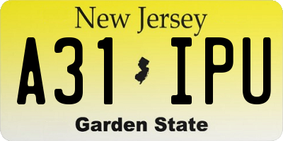 NJ license plate A31IPU