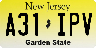 NJ license plate A31IPV