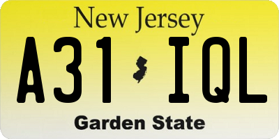 NJ license plate A31IQL