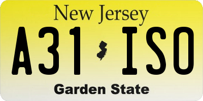 NJ license plate A31ISO