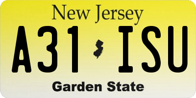 NJ license plate A31ISU