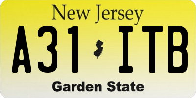 NJ license plate A31ITB