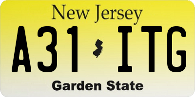 NJ license plate A31ITG