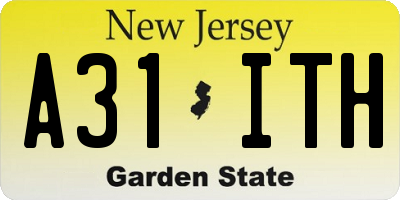NJ license plate A31ITH