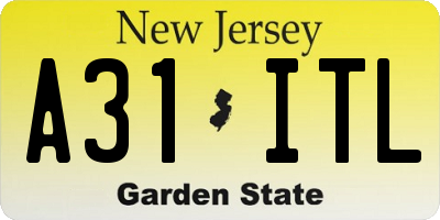 NJ license plate A31ITL