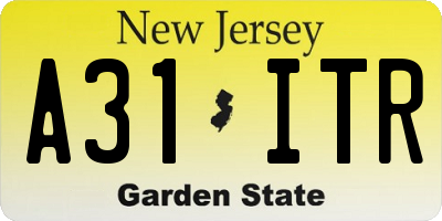 NJ license plate A31ITR