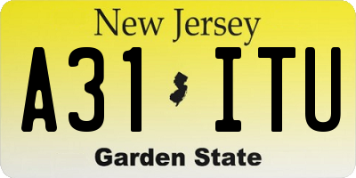 NJ license plate A31ITU