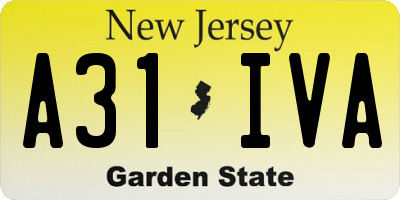 NJ license plate A31IVA