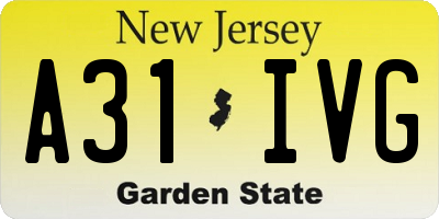 NJ license plate A31IVG