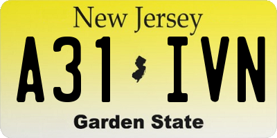 NJ license plate A31IVN