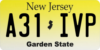NJ license plate A31IVP