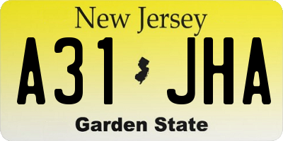 NJ license plate A31JHA