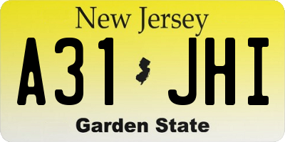 NJ license plate A31JHI