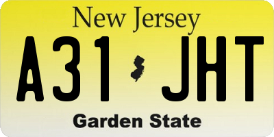 NJ license plate A31JHT